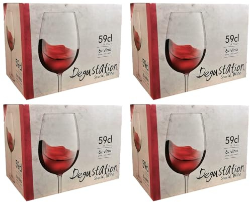 Tradineur - Lot de 24 verres à vin - Modèle dégustation - Capacité : 590 ml - Idéal pour le vin - Passe au lave-vaisselle - Dimensions approximatives : Ø 7 x 21,4 cm