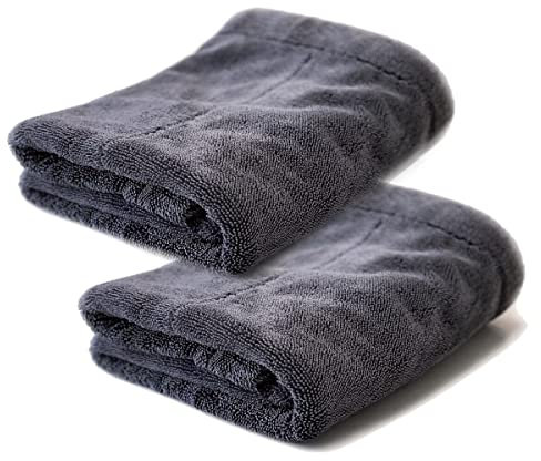 EASYDRY® Auto Trockentuch Fusselfrei Streifenfrei Saugstark Mikrofasertuch Microfaser 2x Tücher 40x40cm + Aufbewahrungstasche (2-Stück_40x40cm)…