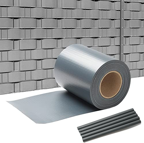 Gimisgu Bande Brise-Vue en PVC 35 m x 19 cm Brise-Vue pour clôture Double Mate avec 30 Clips de Fixation Film de Protection d'écran en PVC pour clôture de Jardin Balcon - Anthracite