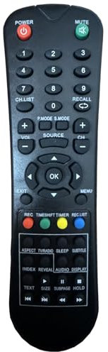 Remplacement Edison Télécommande pour TV Continental Edison CELED4918B2 CELED55KCURVB2 CELED550116B2 CELED554KB2 CELED654KB2 CELED215DVDN2 CELED321018B2