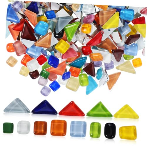 NUOBESTY 3packung Glasfliesen Buntglasfliesen Stücke Diy Bastel Fliesen Bilderrahmenfliesen Zum Basteln Glasfliesen Diy Flicken Kristallglas Glasscherben