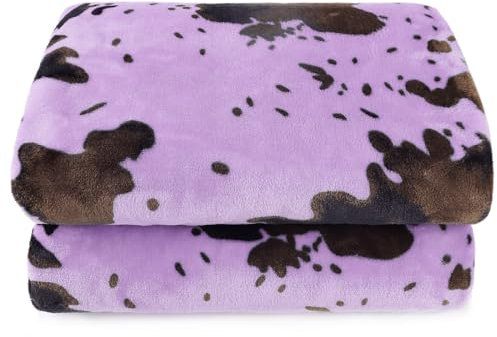 Kinderdecke ais Flanell, weiche Decke, leicht, klein, flauschig, warm, Überwurfdecke aus Fleece für Jungen und Mädchen, 101,6 x 127 cm, Lila