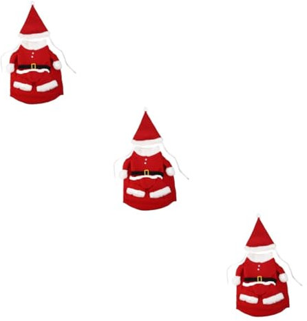 Sosoport 3 Sätze Hundemantel Hund Santa Anzug Kapuzenumhang Kleider Weihnachtsmann-Kostü Hundeumhang Hund weihnachtskostü Katzen und Hunde Weihnachtsmütze Kleidungsset Weihnachtskostüme