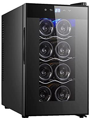 SmPinnaA Petite Cave À Vin Électronique À Thermostat, Réfrigérateur À Vin avec Porte Vitrée, Cave À Vin Indépendante, 12-18 °C/LED/Faible Bruit
