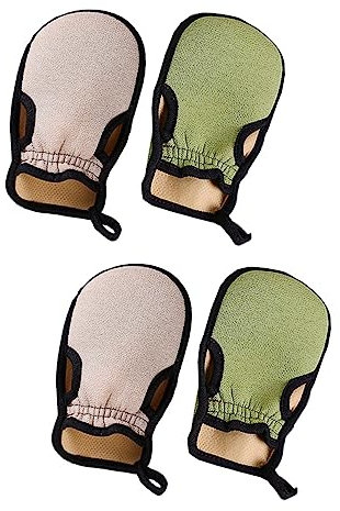 WOONEKY 4stücke Badehandschuh Peelinghandschuhe Duschhandschuhe Fäustlinge Aus Weichem Strapazierfähigem Material Für Hauttypen Zum Peeling Von Körperstellen