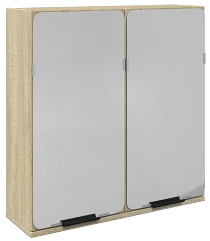 vidaXL Armoire de Salle de Bain à Miroir chêne Sonoma Bois ingénierie