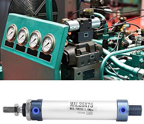 Pneumatikzylinder, Pneumatische Luftzylinder MAL 25 Mm Einzelstangen-Doppeltwirkender Mini-Pneumatik-Luftzylinder aus Aluminiumlegierung (Hub 75mm)