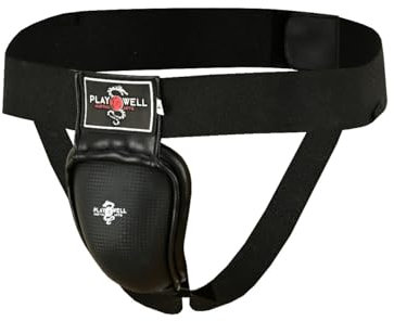 Deluxe Tiefschutz für Muay Thai Wettkampftraining, Stahl, mit Klettverschluss, Größe L