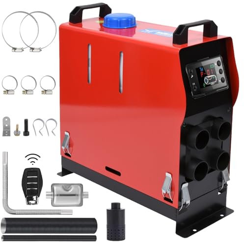 Chauffage diesel 5 kW, chauffage de stationnement 12 V/24 V avec télécommande et écran LCD, chauffage rapide de l'air pour camping-cars, camping-car, camion, bateau, bus, voiture, remorque, garage (