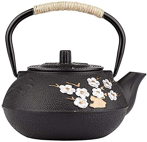 Teiera in Ceramica Teiera in ghisa Nera con infusore in Acciaio Inossidabile Bollitore per Stufa elettrica in Ceramica Riscaldamento Bollitore per Acqua Fredda (600 ml) ()