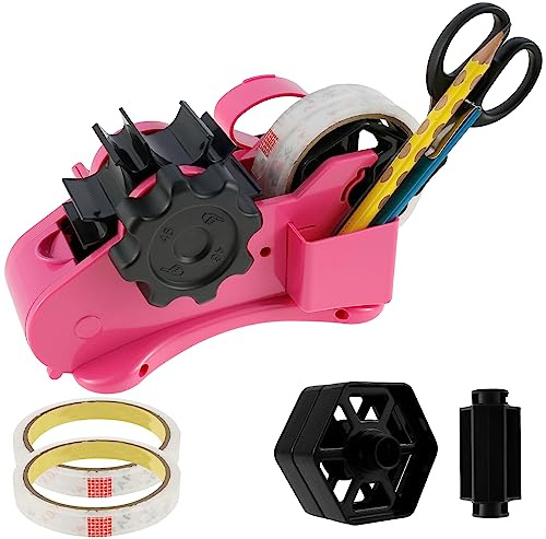 Paketbandroller Anwendbar Am Breitesten 3,6cm x 46 mm, Tischabroller mit Rutschfester Unterseite Stifthalter, Klebebandabroller Tisch Schneiden Sauber zum Verpacken Blumen, Paketen
