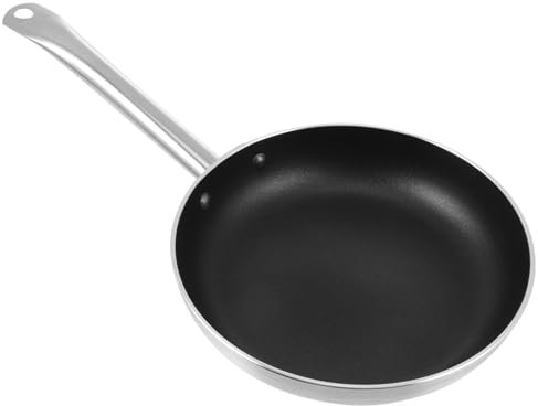 Prettiee Poêle à Steak antiadhésive avec poignée, poêle à Steak, ustensiles de Cuisine d'extérieur (Noir 43 x 22 x 4,5 cm)