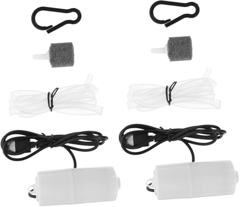 Luftpumpe für Aquarium USB 2 Stück aus Kunststoff, Schwarz | Aquarien und Fischbecken, Leicht, Sauber Verarbeitet, Tragbar, für Innenbereich Zufällige Farbe