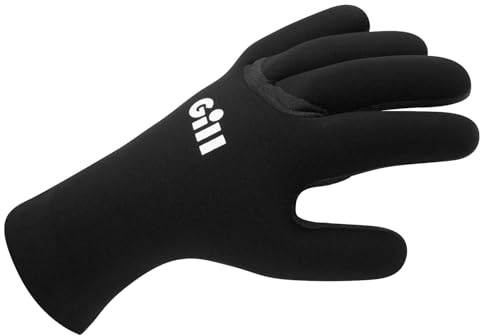 Gill ZenTherm Sailing Gloves - Thermal, Flexible, 3mm Neoprene & Silicon Palm Grip (Black, L)