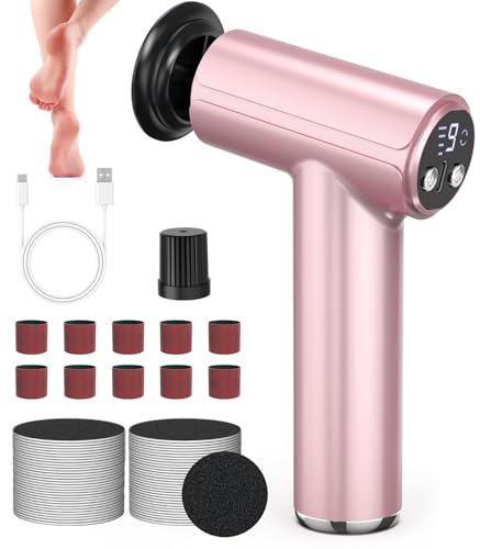 FISHOAKY Lima Electrica Pies Durezas Lima Pies Durezas 800rpm Pedicura Profesional para Pies 9 Velocidades Lima Pies Electrica Recargable Limador de Durezas Electrico Removedor De Callos para Regalos