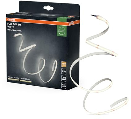Osram FLEX COB OUTDOOR 5M LED-Streifen, weiß, 22W, 800lm, warmweißes Licht, COB-Technologie, homogene Lichtverteilung, lange Lebensdauer, einfache Montage, SchutzkIasse IP44, 3000K