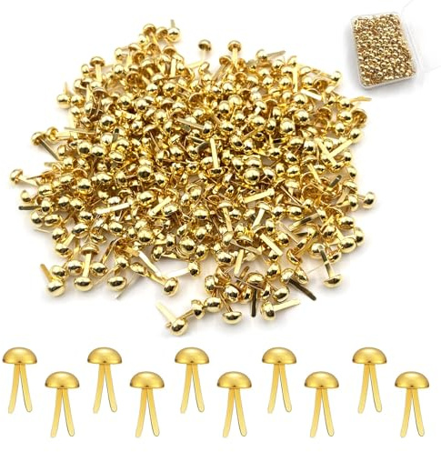 400 Stück Goldene Musterbeutelklammern, Rundkopfklammern Musterbeutelklammer, Scrapbooking Brads für Schule/Büro/Papier/Briefklammern/Basteln/DIY Scrapbooking Handwerk Papier Verschlüsse