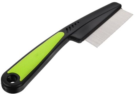 Hemobllo Pettine a Denti Stretti Verde in Acciaio Inossidabile e Pp per Rimozione della Forfora per Impugnatura Antiscivolo Professionale e Uso su Capelli e Cute Capelli e Cute