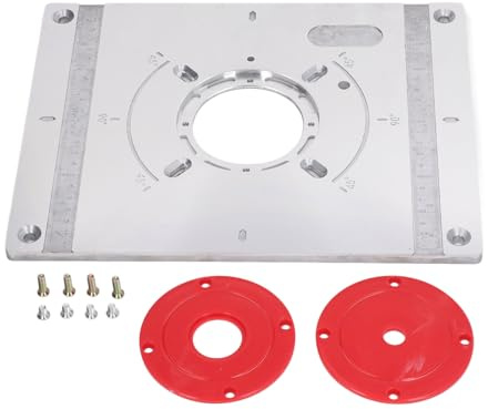 Piastra di Inserimento per Banco Fresatrice in Legno, Alluminio Robusto 140x140mm - Compatibile Router e Troncatrice, Facilita Fresatura e Taglio Preciso per Falegnameria