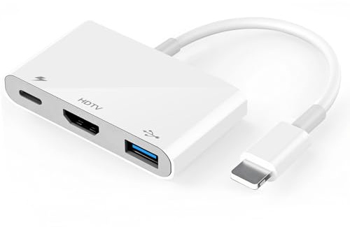 [Apple MFi-Zertifiziert] Light-ning auf HDMI Adapter 1080P HDTV