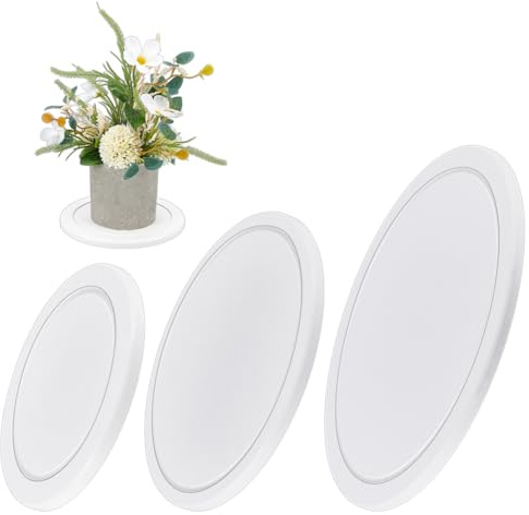 OLYCRAFT 3pz Set di Sottovasi per Piante in Terra di Diatomee 15/20/25cm Vassoio Assorbente per Piante Ad Asciugatura Rapida Bianco Vassoi Assorbenti per Pianta per Pianta per Giardinaggio Interno