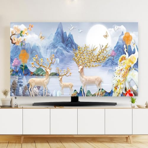 GPDNBIEU, Decoration 32-80in TV Cover Dust Proof Television Screen Protector For LCD LED Wall Mount Curved Desktop Monitor Room(A,75IN)