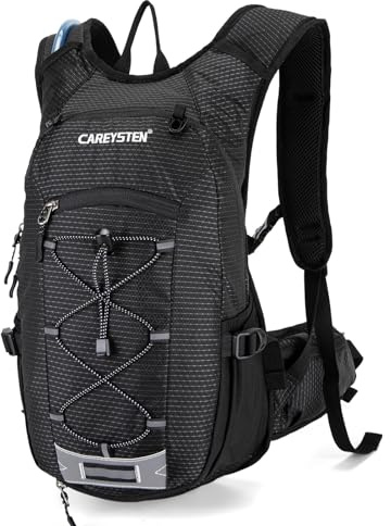 CAREYSTEN Hydration Backpack Cycling Backpack Women Running Backpack Water Backpack for Hiking Biking Backpack for Men Equipped with 2L Water Bag (Black)