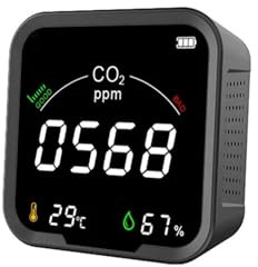 Détecteur de gaz, Détecteur de Concentration CO2 WiFi Air Box, Alarme, hygromètre, Moniteur gaz, température, humidité, détecteur Infrarouge dioxyde Carbone, pour la Maison et Le Camping-Car