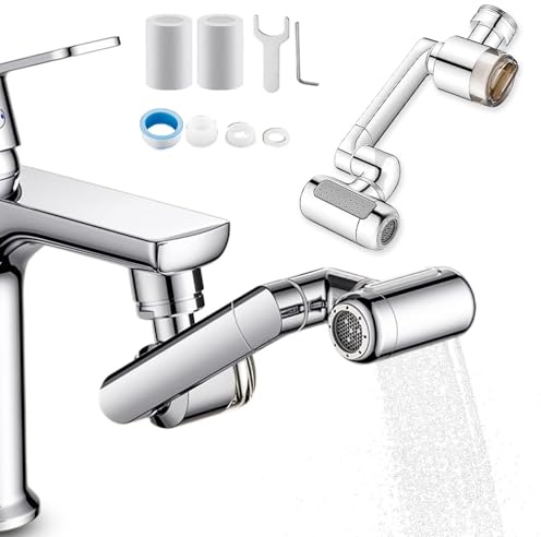 1080° Rotating Faucet Extender with Upward Facial Mist, 4 Water Modes & Built-in Filter, Water Saving Rotating Faucet Extender, Filter for Wash Hand/Hair/Face, Universal Fit (1PCS)