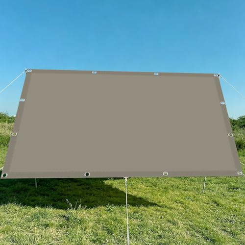 Vela Ombreggiante 6 x 8 m Impermeabile Tendalino Parasole Idrorepellente e Antivento per Esterno Giardino Terrazza Colore, Tortora