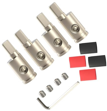 Ldbuejiaja 2 paia di morsetti per cavi audio auto calibro 0/4/8, contatti in rame resistenti all'ossidazione, collegamenti rapidi, morsetti per altoparlanti auto, rame