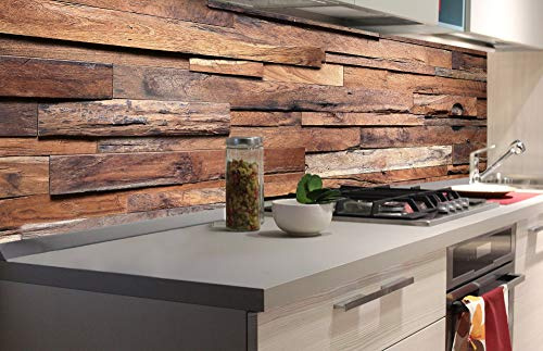 Dimex Küchenrückwand Folie selbstklebend HOLZWAND | Klebefolie - Dekofolie - Spritzschutz für Küche | Premium QUALITÄT - Made in EU | 180 cm x 60 cm