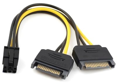 K31 S-ATA 2x 15pin Stecker auf 6 pol PCI-Express Adapter Kabel SATA Grafikkarte für PC