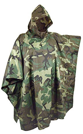Megaprom Jagd Angeln Outdoor Army Bundeswehr Regenponcho Regenjacke Nässeschutz Camouflage Flecktarn Wasserdicht