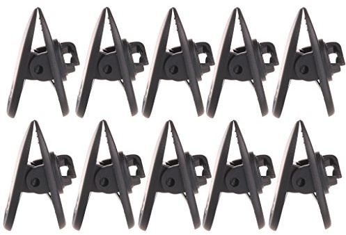 Xuniu 10 Pieces Cable Cord Clip Clamp Collar Lapel Shirt Holder For Headphone Earphone (Black)