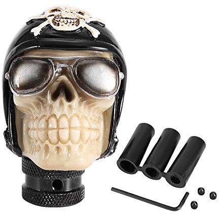Reminnbor schaltknauf skull + Schaltknaufhebel | Skeleton Skull Head Auto Handschaltknopf Schalthebel Schalthebel Universal