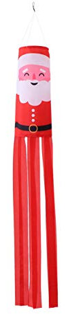 Milisten Weihnachten Windsack Flagge Santa Claus Windsack Hängenden Ornament für Urlaub Haustür Hof Terrasse Rasen Garten Outdoor Party 13X120cm