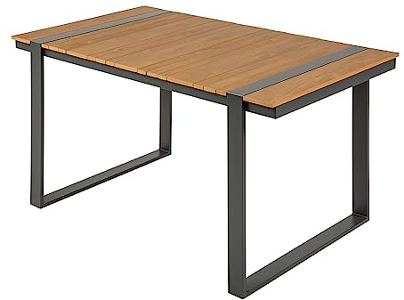 Riess Ambiente Moderner Outdoor Esstisch Tampa Lounge 123cm Holzoptik wetterfest Garten Tisch Gartentisch