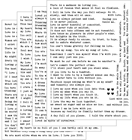 Esland Mehr als 100 Blätter mit Aufklebern mit inspirierenden Liebeszitaten für Schreibmaschinen-Textplaner, ästhetische Briefe, Tagebuch, Scrapbooking, Basteln