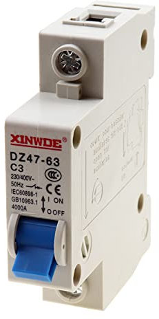 RKURCK 1 Pole 230/400V Low-voltage Miniature Circuit Breaker 3A Din Rail Mount DZ47-63 C3