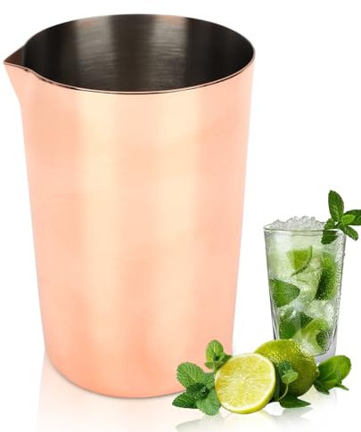 Cocktail Rührglas, Edelstahl Rührglas Bar Mischkrug Cocktailkrug Aus Metall Bechermixer Rührdose Aus Edelstahl Für Cocktails, Bar, Rührkrug Zum Rühren Von Getränken(Roségold)