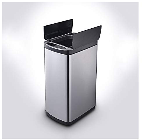 Papeleras automáticas 30L Bote de basura doméstica con tapa de acero inoxidable PUEDE COCINA PUEDE LA PUEBLA DE INDUCCIÓN DE LA COCINA, POCADA POR BATERÍAS (NO INCLUIDAS) O CARGA USB Cubos de basura t