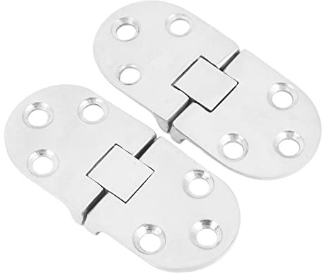 2 Stück Ovale Klappscharniere,Tischklappenscharnier,180 Grad Scharniere Klappbar Runde Klappscharnier 66 x 30 mm Edelstahl Schwere Selbsttragende Klapptisch Scharniere für Boot, Wohnmobil, Türfenster