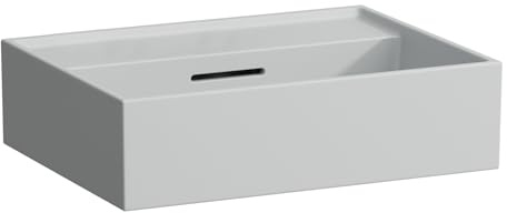 LAUFEN Kartell Aufsatzhandwaschbecken, ohne Hahnloch, mit Überlauf, 450x340mm, H8183307591091, Farbe: Grau matt