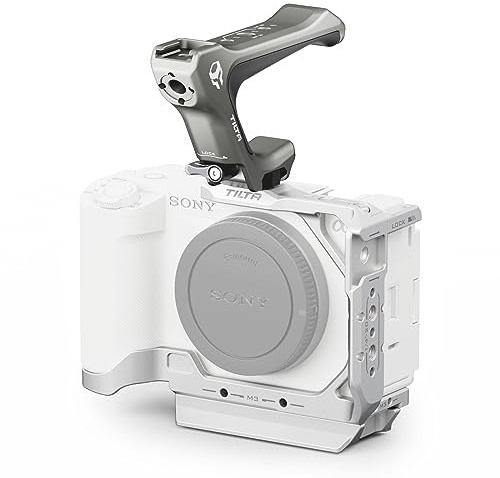 Tilta ZV-E1 Gabbia, mezza gabbia per fotocamera, compatibile con Sony ZV-E1, kit leggero con guida NATO e maniglia superiore compatta NATO, alta compatibilità e leggerezza, argento TA-T35-A-S
