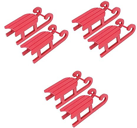 Abaodam 6stücke Kreative -Schlitten Weihnachtsdekoration Rote Tischornamente Für Büro Holzornament Für Festliche Anlässe