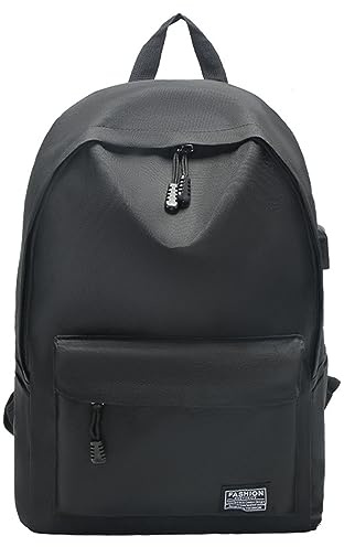XINYASEE Zaino Zainetto Borsa a Tracolla Posteriore Panno Nero Moda Stoccaggio Studente Giorno Oxford Bookbag Spalle Casual Semplice Custodia Scuola Zaini Adatto per Lavoro Scuola, Viaggi (Black)