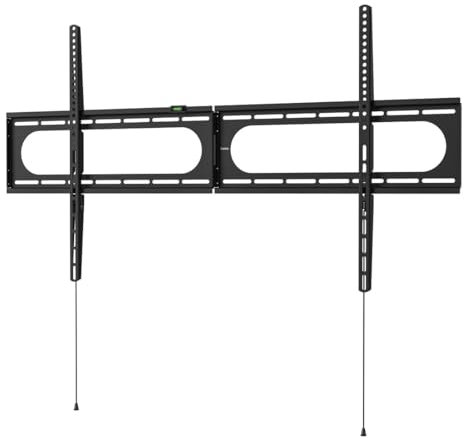 Hama Support Mural TV Garantie 10ans (TV 37 à 120, VESA jusqu'à 1100 x 600, jusqu'à 100 kg, écran de 94 à 305 cm, Support Plat, Distance au Mur 2.8cm, avec Chevilles Fischer) Noir