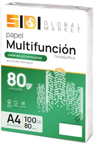 SIDI A4-Papier, 80 g, Druckerpapier für Schule, Arbeit oder Privatgebrauch, Blätter für Kopierer und Mehrzweck, Extra Weiß (100 Blatt)