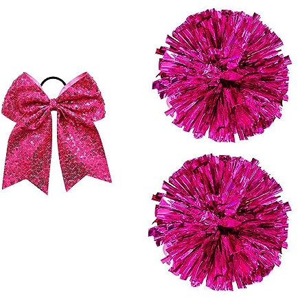 BAYORE Metallische Cheerleading Große Cheer Haarschleifen Pferdeschwanz Cheer Und Schleifen Softball Tanz Cheerleader Outfit Große Cheer Haarschleifen Für Mädchen